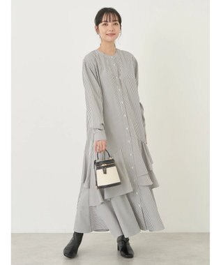 earth music&ecology イレギュラーヘムシャツワンピース Stripe