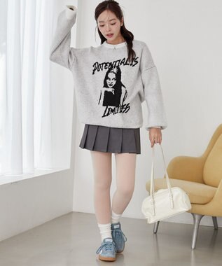 WEGO フラッフィーグラフィックBIGニットプルオーバー 柄1