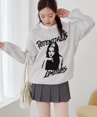 WEGO フラッフィーグラフィックBIGニットプルオーバー 柄1