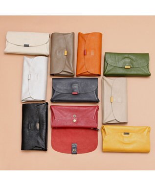 UNBILLION アトランタ ATLANTA / 牛革かぶせ長財布 レッド