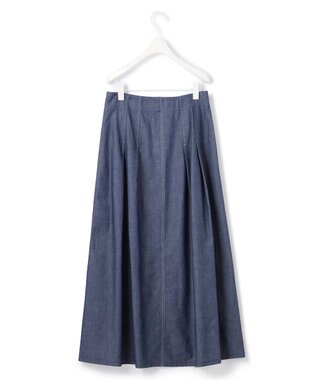 ICB L 【洗える】PlaX コットンソフトデニムスカート インディゴ系