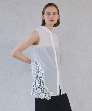 BEIGE， GALENA / レースコンビ シアーシャツ