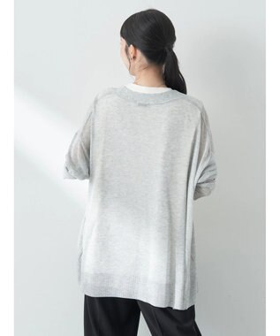 earth music&ecology シアーＢＩＧカーディガン Gray Mixture