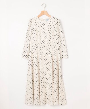 組曲 ドットジョーゼットプリント ワンピース アイボリー系5