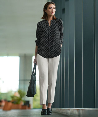 ICB 【UVカット・洗える】ウール2WAYストレッチ ドロストパンツ トープ系