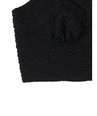 earth music&ecology エンボスフラワービスチェ Black