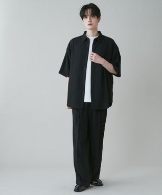 WEGO トロミ　ベルト付きワイドスラックス ブラック