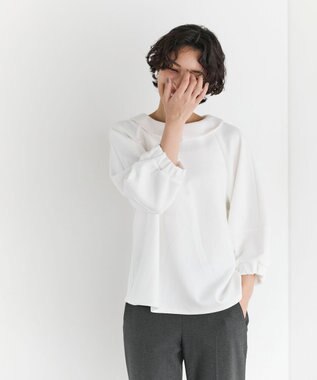 #Newans 【セレモニーにも/洗濯機可】ランタンスリーブブラウス ホワイト