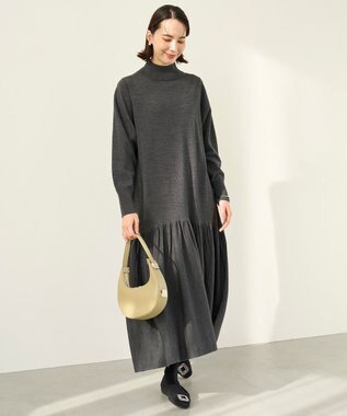 UNFILO ティアード ニットワンピース チャコール