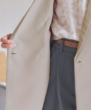 Tiaclasse L リラクシーダブルジャケット ベージュ