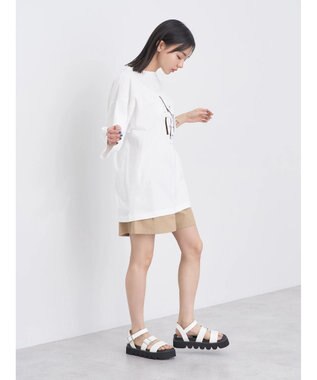 earth music&ecology バックディティールロゴＴＥＥ Off White