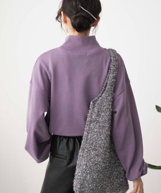 WEGO 【新色追加】ドロストデザインハーフZIPスウェット パープルその他