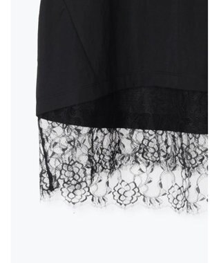 Te chichi 【接触冷感/マシンウォッシャブル】レースヘムTシャツ《2026 SUMMER LOOK item》 ブラック