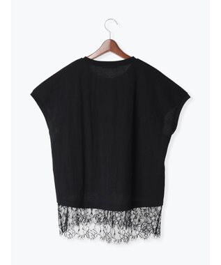 Te chichi 【接触冷感/マシンウォッシャブル】レースヘムTシャツ《2026 SUMMER LOOK item》 ブラック