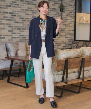 Tiaclasse L リラクシーダブルジャケット ネイビー