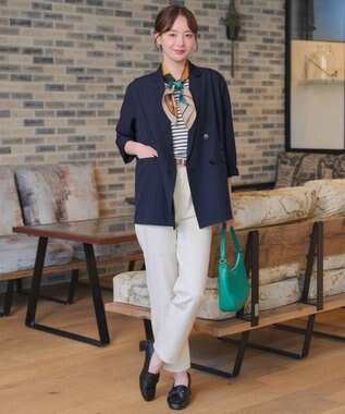 Tiaclasse L リラクシーダブルジャケット ネイビー