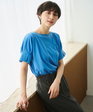 #Newans 【乾燥機可能/接触冷感】タックスリーブカットソー