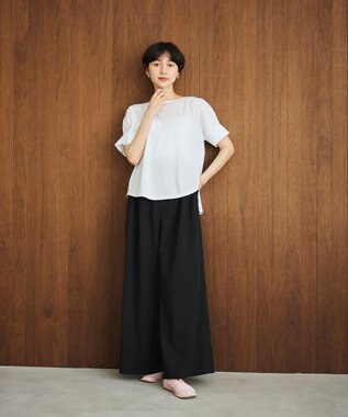 #Newans 【乾燥機可能/接触冷感】タックスリーブカットソー ホワイト