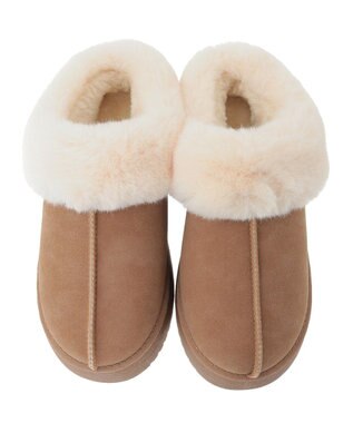 Green Parks ・ｍｉｎｉａ　フェイクムートンスリッポン Camel