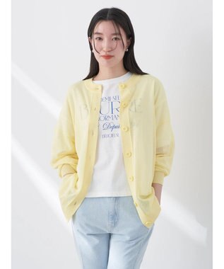 earth music&ecology シアーニットカーディガン Light Yellow