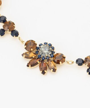 自由区 【カタログ掲載】ビジュー ネックレス ブラウン系