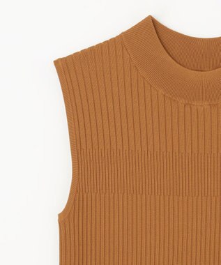 GRACE CONTINENTAL ハイネックリブニットトップ ブラウン