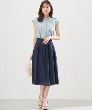 組曲 L エンブロイダリーレースノースリーブ ブラウス スモーキーミント系