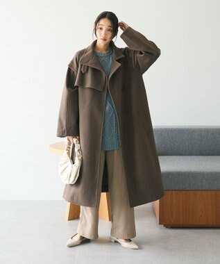 CRAFT STANDARD BOUTIQUE ハンドステッチケーブルニットチュニック Sax