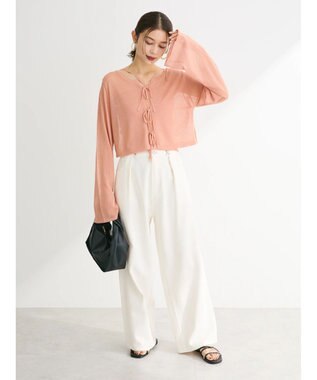 Green Parks ・swing by SET2点ニットカーデ&ニットキャミ Orange