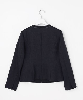 ANY SIS リップルボーダーストレッチ ジャケット ネイビー