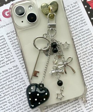 WEGO ドットハートキーホルダー ブラック