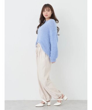 earth music&ecology 裾ドロストパラシュートパンツ Off White