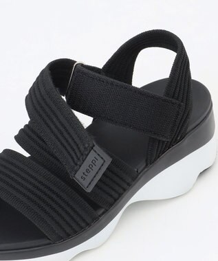 steppi 【洗える】プラットフォームサンダル ブラック×ホワイト