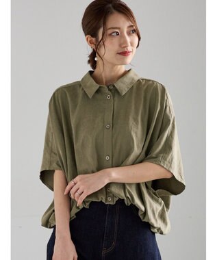 Te chichi ピーチショートシャツ カーキ