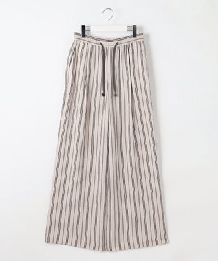 自由区 S 【カタログ掲載・セットアップ対応・洗える】リネンビスコースストライプドロスト パンツ フラックス系