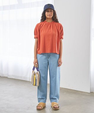 J.PRESS YORK STREET 【WOMEN】ソフトワイドデニム パンツ ダルブルー系