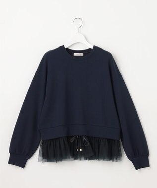 Feroux チュールコンビダンボール プルオーバー ネイビー系