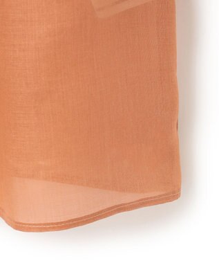 23区 S 【洗える】ソフトシアーフィルム ギャザー ブラウス ライトオレンジ系