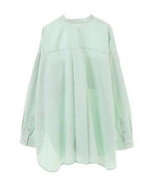 AMERICAN HOLIC イージーケアバンドカラーＷポケットロングシャツ Mint