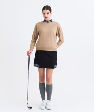 23区GOLF 【WOMEN】ラメスウェットモックネック ダブルニット 裏毛素材 ゴールド系