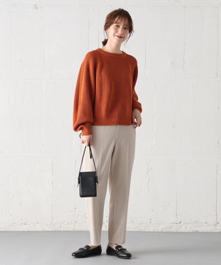 ANY 【洗濯機可】ウールブレンドクロップドニット オレンジ