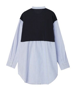 Green Parks 比翼カットドッキングチュニック Stripe Sax