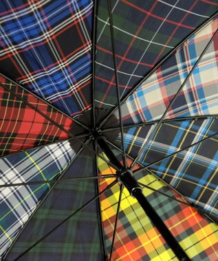 +RING 【2重張り】プラスリング  UNISEX 雨傘（長）60cm CHK T1226 マルチカラー