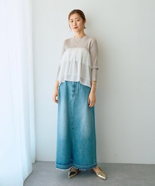 YECCA VECCA ロングデニムスカート Indigo