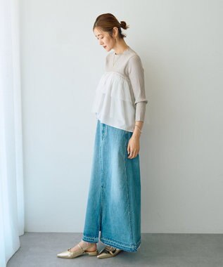 YECCA VECCA ロングデニムスカート Indigo