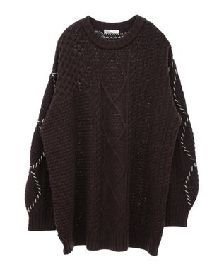 CRAFT STANDARD BOUTIQUE ハンドステッチケーブルニットチュニック Brown