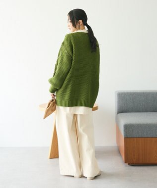 CRAFT STANDARD BOUTIQUE ハンドステッチケーブルニットチュニック Green