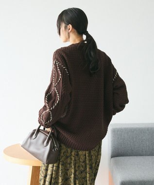CRAFT STANDARD BOUTIQUE ハンドステッチケーブルニットチュニック Brown