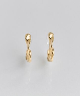 Phoebe 【金属アレルギー対応】【痛くないシリーズ】モーションメタルクリスタルループフィットイヤリング　ゴールド ゴールド