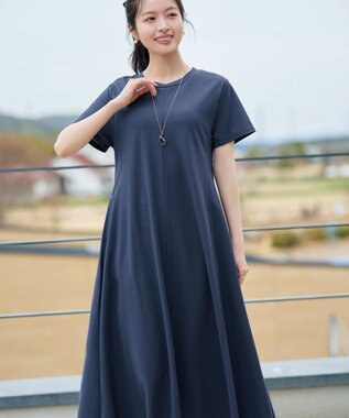 Tiaclasse L 【おのののかさん着用】冷凛(ひやりん)カノコAラインフレアワンピース ブルー